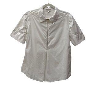Tyler Boe White Crisp Cotton Collared Top